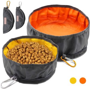 Collapsible Fabric Travel Pet Bowl for Water and Food