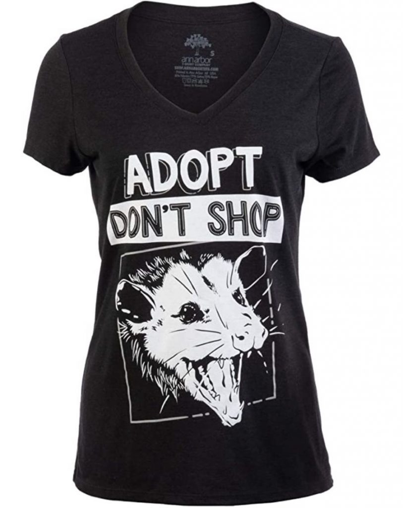 Adopt Don't Shop Women V-Neck T-Shirt