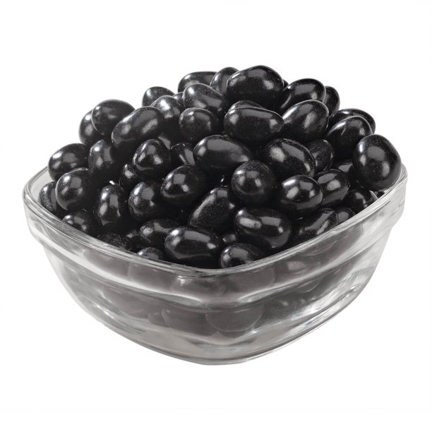 Black Licorice Jelly Beans in a Bowl