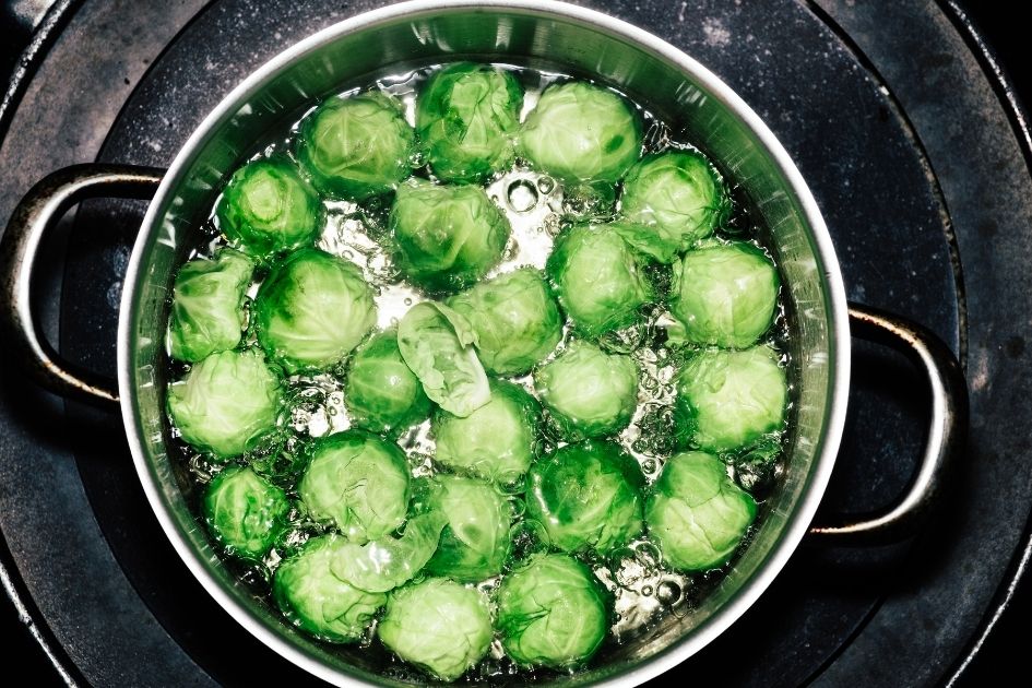 Brussel Sprouts Steaming in a Pot