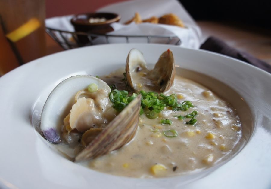 Close Up of Clam Chowder in Plate