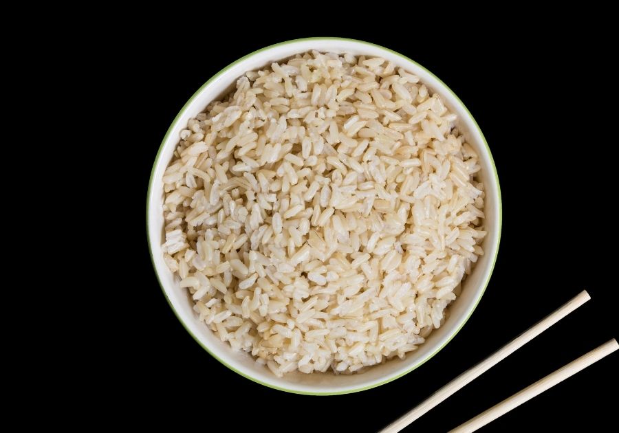 Cooked Brown Jasmine Rice in a Bowl