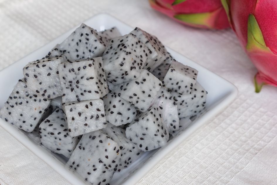 Diced and Served Dragon Fruit