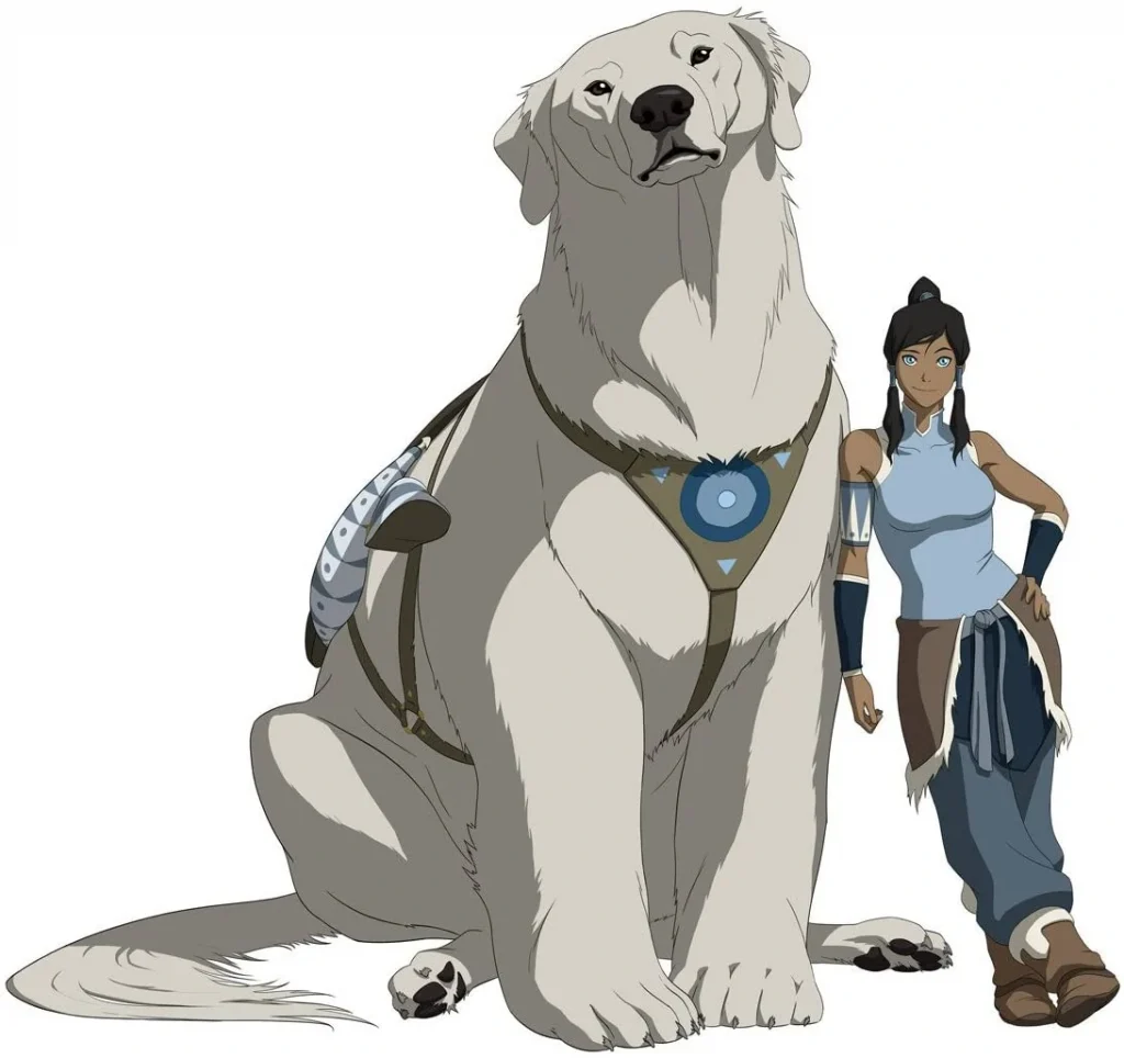 Naga with Korra Asami - The Legend of Korra