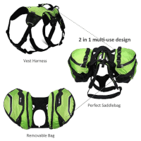 Pettom 2-in-1 Saddlebag Backpack and Vest Harness