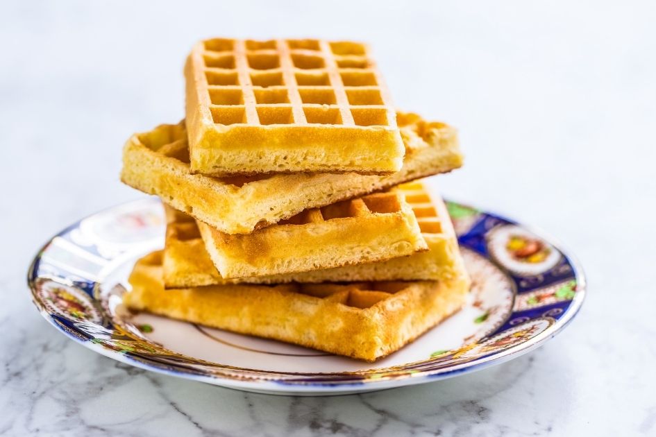 Plain Waffles in a Plate