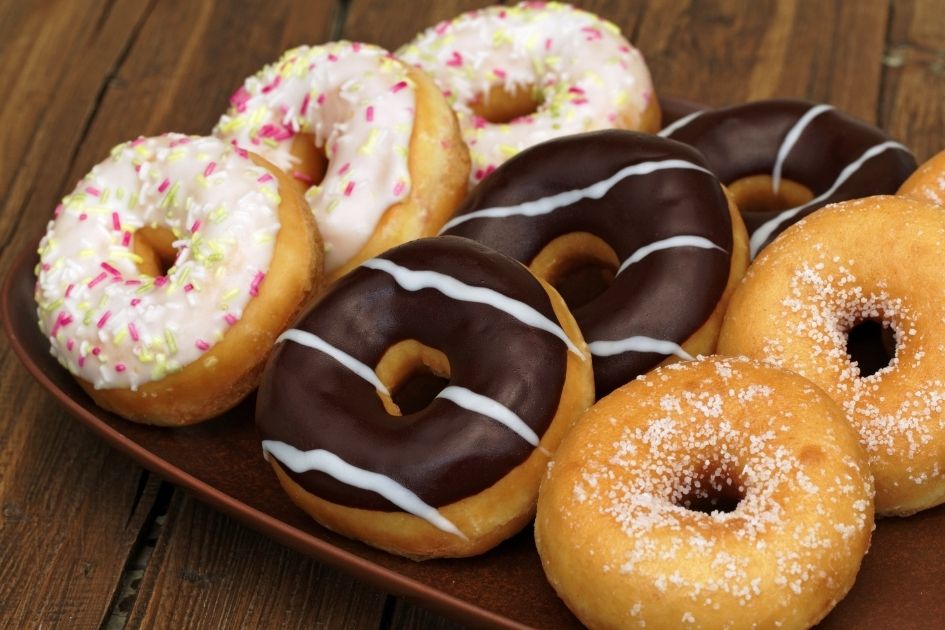 Plain and Chocolate Donuts with Toppings