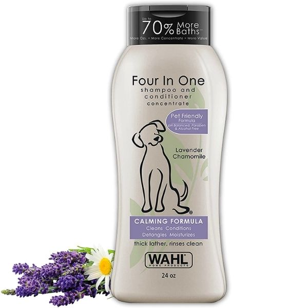 Wahl 4-in-1 Calming Pet Shampoo – Cleans, Conditions, Detangles, & Moisturizes