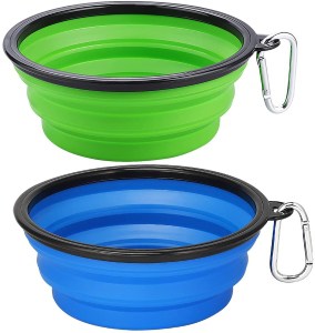 Collapsible silicone dog bowls