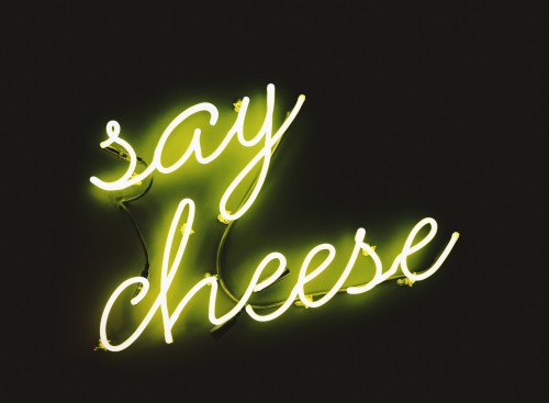 say cheese neon sign